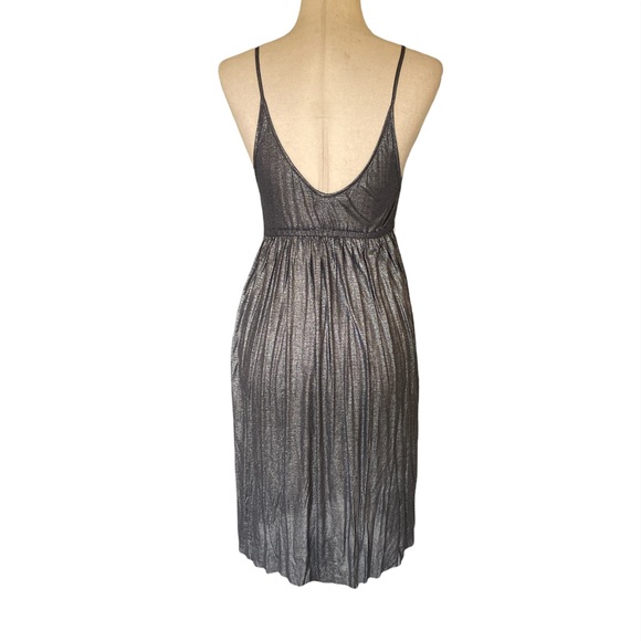 Velvet Graham & Spencer Anthro Metallic Silver Tunic Slip Dress - XS - Picture 6 of 10
